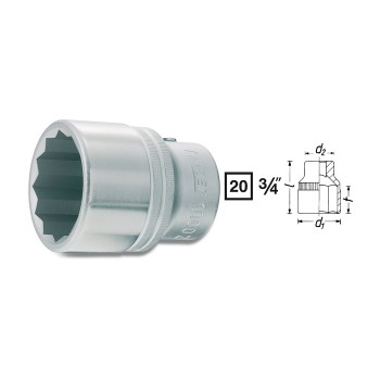 HAZET 12point socket 1000Z, size 22 - 55 mm