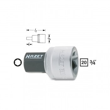HAZET Screwdriver socket, size 14 - 22 mm