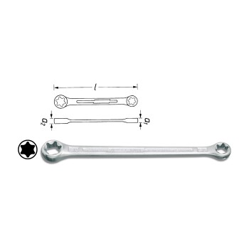 HAZET TORX®-Double box-end wrench 609, size E6 x E8 - E20 x E24