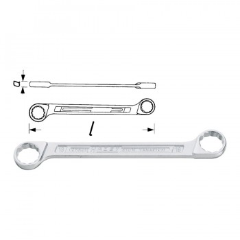 HAZET 610N-14x15 Double box-end wrench, size 14 x 15 mm
