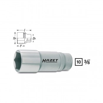 HAZET 880Lg-10 6point socket, size 10 mm