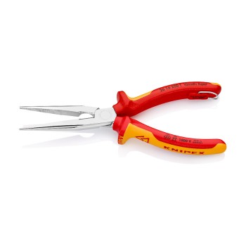 KNIPEX 26 16 200 T BK Flachrundzange mit Schneide, 200 mm