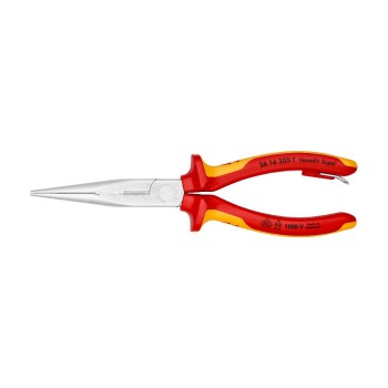 KNIPEX 26 16 200 T BK Flachrundzange mit Schneide, 200 mm