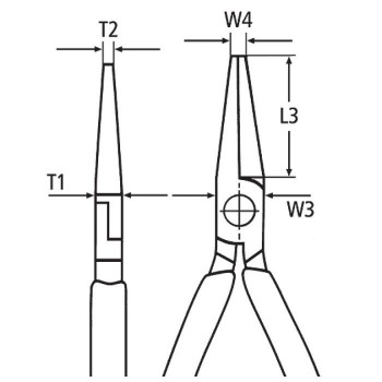 KNIPEX 26 16 200 T BK Flachrundzange mit Schneide, 200 mm