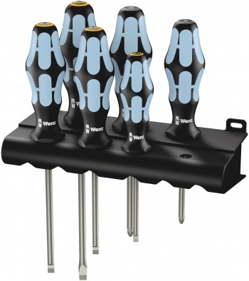 Wera 3334/3355/6 Screwdriver set, stainless and rack (05032061001)