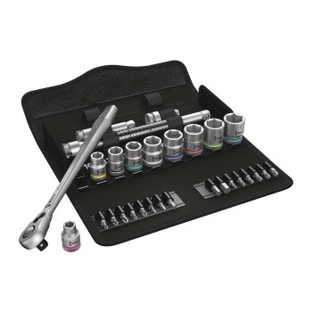 Wera 8100 SB 8 Zyklop Metal Ratchet Set with switch lever, 3/8" drive, metric (05004048001)