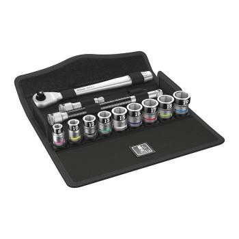 Wera 8100 SB HF 1 Zyklop Metal Ratchet Set with switch lever, 3/8" drive, with holding function, metric (05003785001)