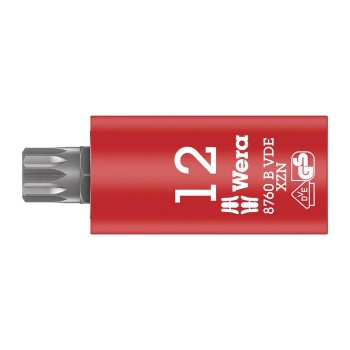 Wera 8760 B VDE XZN Zyklop bit socket, insulated, 3/8“ drive, for multi-point socket screws (05004942001)