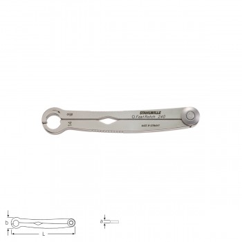 Stahlwille Ratchet wrench FastRatch 240, size 8mm - 5/16“ - 19mm - 3/4"