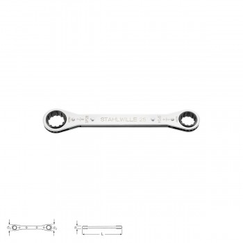 Stahlwille Spline-Drive-Ratschenringschlüssel 25aSP, 8 x 10 - 24 x 28