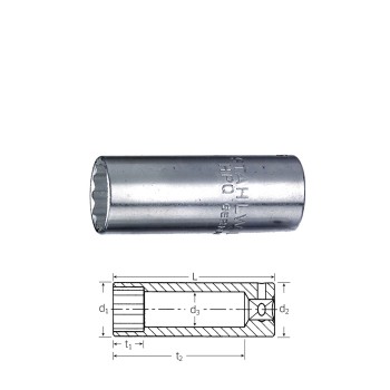 Stahlwille Doppel-6kt.-Steckschlüsseleinsätze lang 40DL, sw 5 - 14mm