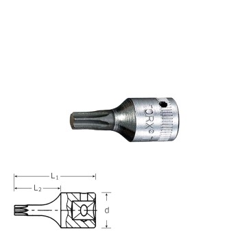 Stahlwille TORX®-Screwdriver sockets 44 KTX, size T8 - T40