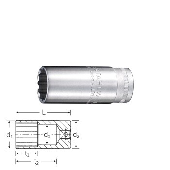 Stahlwille 12point socket 46, size 8 - 22 mm