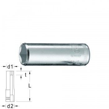 GEDORE 6point socket long 20 L (AF), size 3/16 1/2"