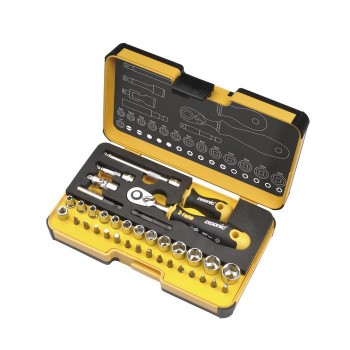 Felo Tool set R-GO XL Inch 1/4" with ERGONIC ratchet, bits, sockets (inch sizes) and accessories, 36-pce 00005783656