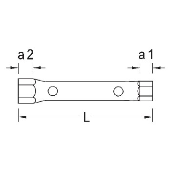 GEDORE Tubular Box Spanner 26 R, size 5.5 x 7 - 50 x 55 mm