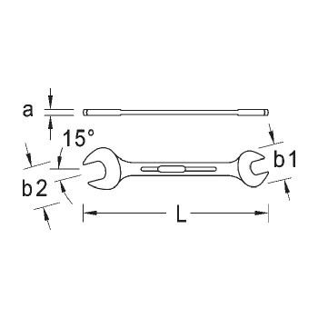 GEDORE 6070880 Double Open-end Spanner 6 5/8x11/16AF, 5/8 x 11/16 in