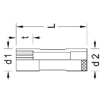 GEDORE Steckschlüsseleinsatz D 19 L, Gr. 10 - 34 mm