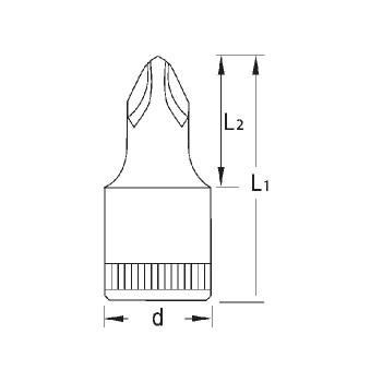 GEDORE Screwdriver Socket IKS 20, PH1 - PH3