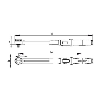 GEDORE 3278395 Torque Wrench TF-K300, 60 - 300 Nm