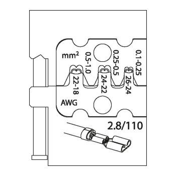 GEDORE Module insert for flat plugs 2.8 (1830635), 8140-09