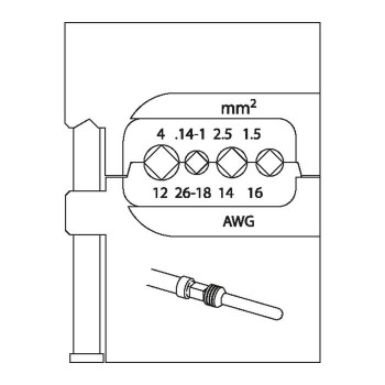 GEDORE Module insert for heavy connectors 0.14-4mm (1830732), 8140-18