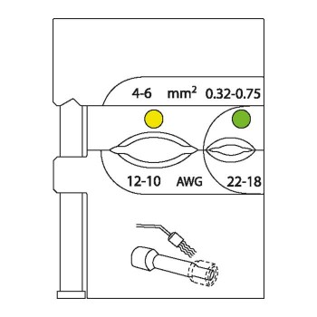 GEDORE Module insert for Dura Seal contacts 0.32-6 (1963406), 8140-22