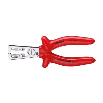 GEDORE VDE Stripping pliers STRIP-FIX with VDE dipped insulation 160 mm (6709600), VDE 8099-160