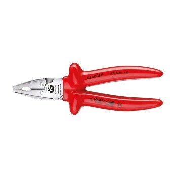 GEDORE VDE Heavy duty combination pliers with VDE dipped insulation 180 mm (6720090), VDE 8250-180
