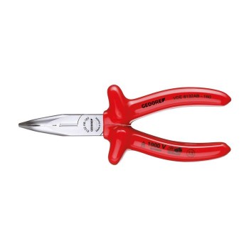 GEDORE VDE Bent nose telephone pliers with VDE dipped insulation 160 mm (6721730), VDE 8132 AB-160