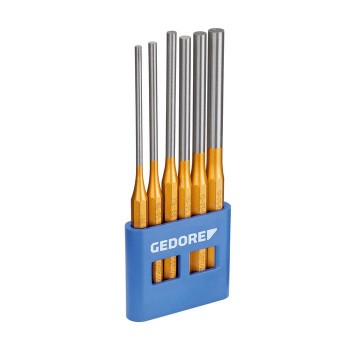 GEDORE Pin punch set, long pattern, 6 pcs in plastic holder (8866290)