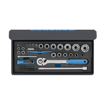 GEDORE Socket set 1/4"+1/2" 52 pcs (3085031), TC 19-20-MU-10