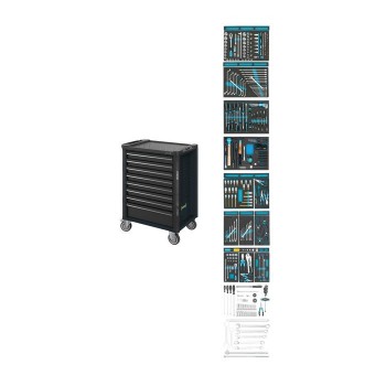 HAZET 179N-8-RAL7021/300 Werkstattwagen mit Sortiment, 300tlg.