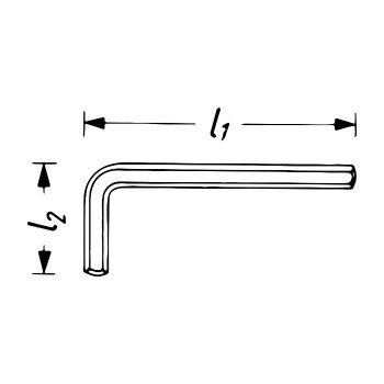 HAZET 2100-025 Winkelschraubendreher 2100, Gr. 2.5 mm