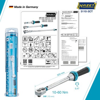 HAZET 5110-3CT Torque Wrench, 10 - 60 Nm