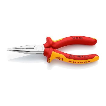 KNIPEX 25 06 160 SB Flachrundzange mit Schneide, 160 mm