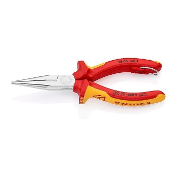 KNIPEX 25 06 160 T BK Snipe Nose Pliers, 160 mm