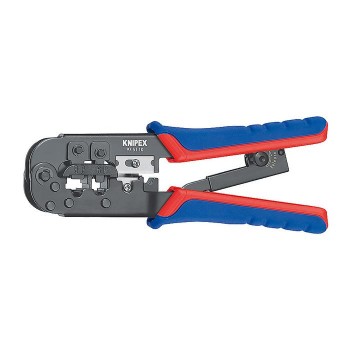 KNIPEX 97 51 10 SB Crimping Pliers for Western plugs burnished 190 mm