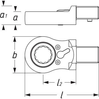GEDORE Insert Reversible Ratchet SUKSE9, 10 - 19 mm