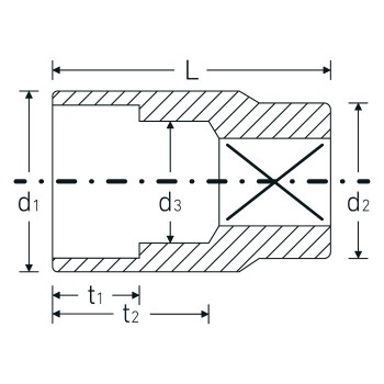 Stahlwille 02410042 12point Socket 45 A 13/16 , 13/16 in