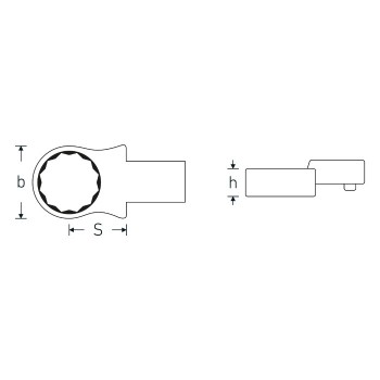 Stahlwille Insert Ring Tool 732/40, size 13 - 41 mm