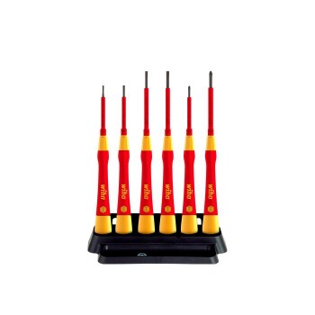Wiha Fine screwdriver set PicoFinish® electric Slotted, Phillips, 6 pcs. with holder (42989)