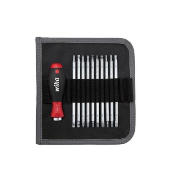 Wiha Schraubendreher mit Wechselklingen Set SYSTEM 6 gemischt 11-tlg. in Rolltasche  (03591)