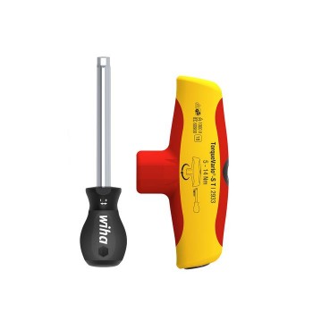 Wiha Drehmoment-Schraubendreher mit Quergriff TorqueVario®-S T electric variabel einstellbare Drehmomentbegrenzung (43177) 5-14 Nm, 6 mm