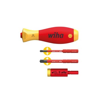 Wiha Drehmoment Set easyTorque Adapter electric mit slimVario® Halter und slimBits SL/PZ 4-tlg. in Blister (41476)