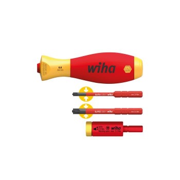 Wiha Drehmoment Set easyTorque Adapter electric mit slimVario® Halter und slimBits SL/PZ 4-tlg. in Blister (41477)