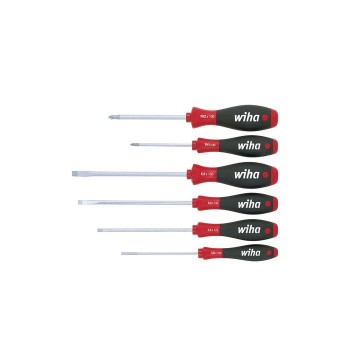Wiha Schraubendreher Set SoftFinish® Schlitz, Pozidriv 6-tlg. (07153)
