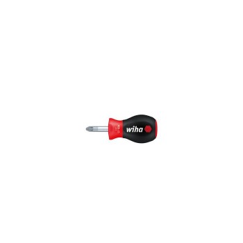Wiha Screwdriver SoftFinish® Pozidriv with short round blade, Stubby (26972) PZ2 x 25 mm