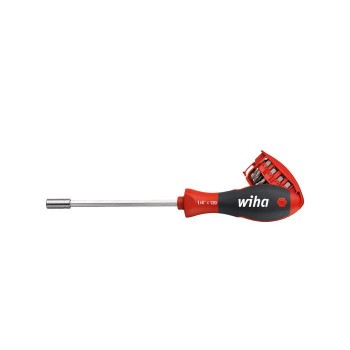 Wiha Screwdriver with bit magazine magnetic assorted with 8 bits in blister pack, 1/4" (33007)