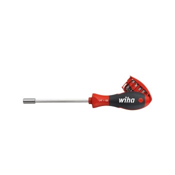 Wiha Screwdriver with bit magazine magnetic TORX® with 8 bits, 1/4" in blister pack (33008)